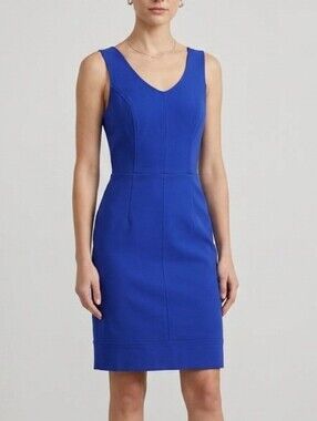 Ever New Cobalt Blue V-Neck Midi Sheath Dress